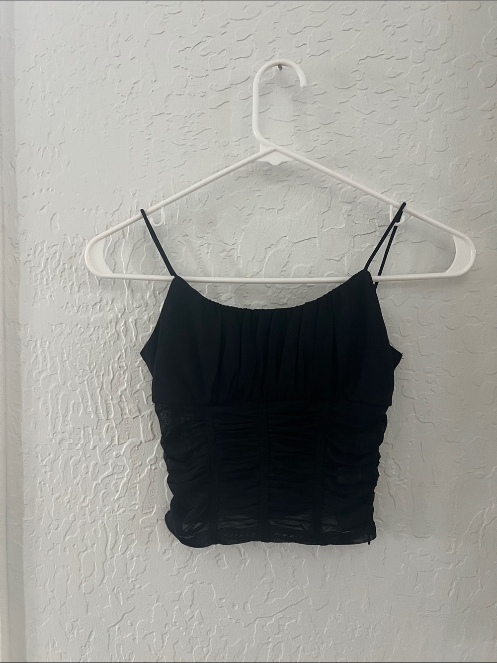 Women's Black Ruched Cami Top by Princess Polly.